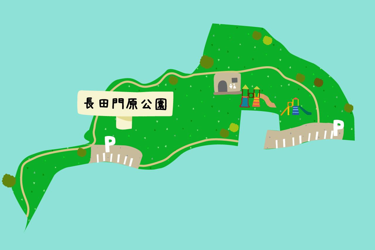 さまざまな種類のすべり台にワクワク！芝生がしっかり整備された広場でボール遊びも楽しめる「長田門原公園」（八重瀬町）