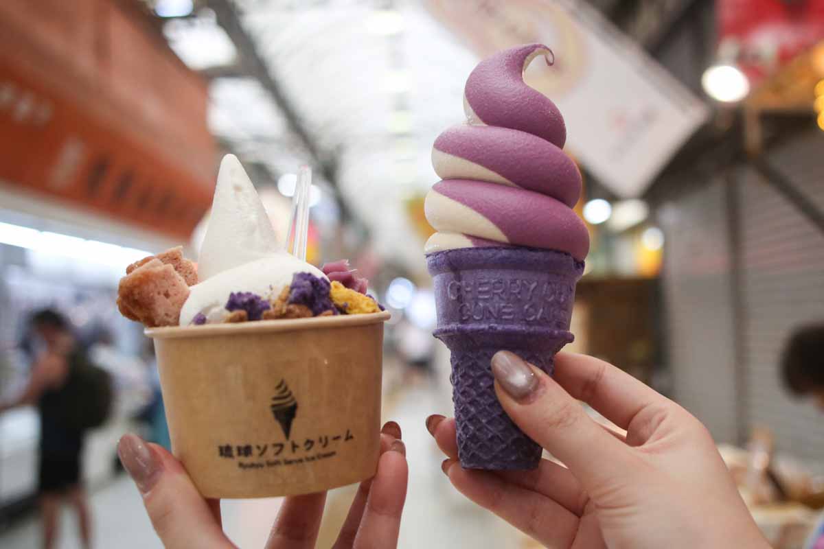 那覇国際通りに新名所誕生!「琉球ソフトクリーム」で味わう紅いも米粉コーンソフト&沖縄スイーツ(那覇市)