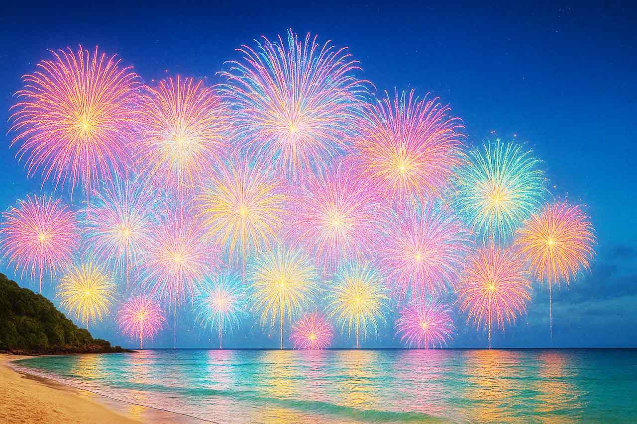 合計45,000発の花火が視界を埋め尽くす!!2025.11/1.2 沖縄県内最大級の“外遊び”イベント「HAISAI OUTDOOR OKINAWA(ハイサイ アウトドア) 2025」