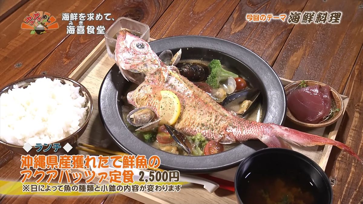海鮮を求めて、海喜食堂（みきしょくどう）（本部町伊豆味）｜OTV アゲアゲめし 2025年11月14日放送