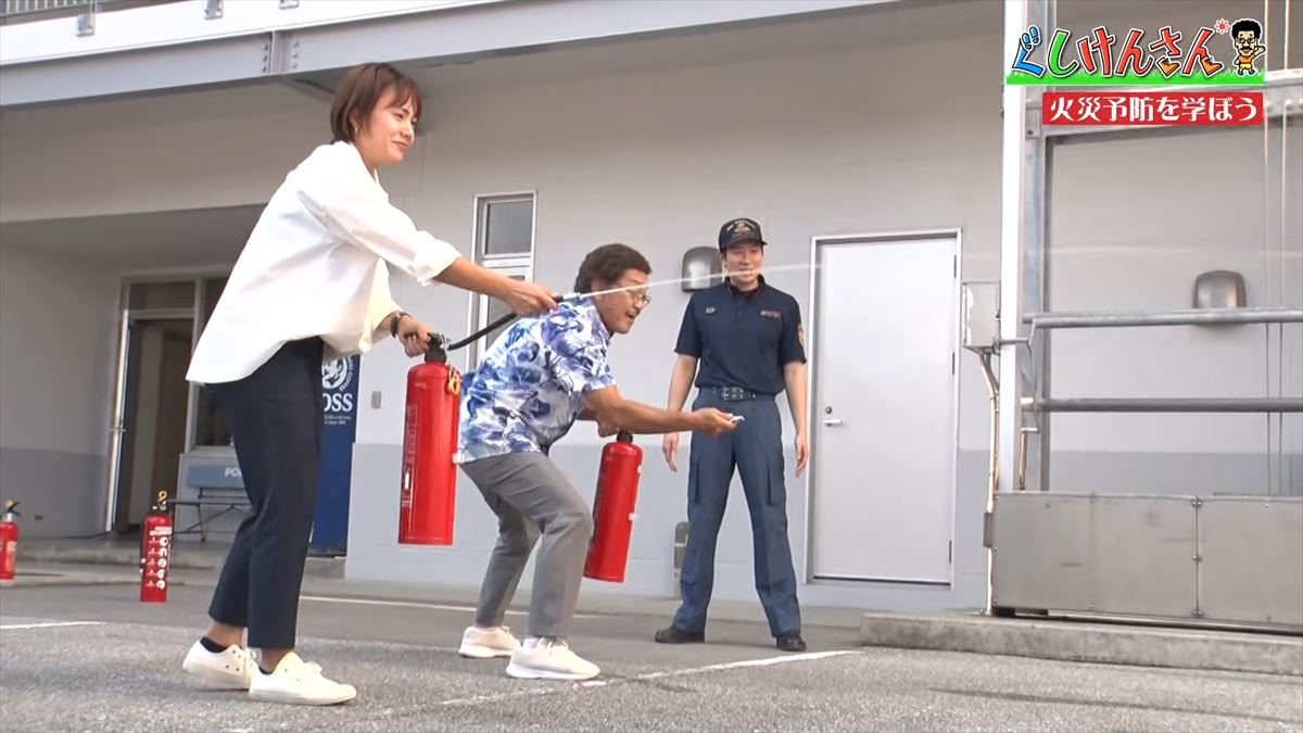 合言葉は「ピン・ポン・パン」！具志堅用高が冬の危険から身を守る！消防署で火災予防【ぐしけんさん】