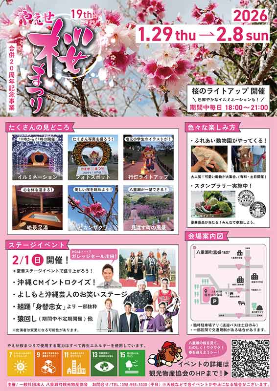 第19回やえせ桜まつり（南部の桜も見逃せない！夜桜ライトアップも楽しみ！）