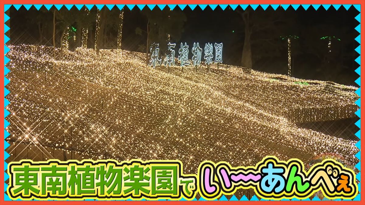 友近が感動！全国１位のイルミネーション東南植物楽園でありんくりん＆じゅん選手と“い～あんべぇ”