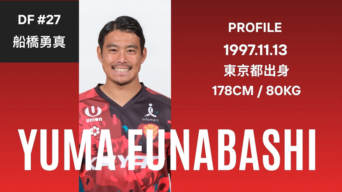 沖縄の地で広がる多彩な翼！ピッチの“すべて”が主戦場 DF船橋勇真【ベンガラの誇り集結！FC琉球 選手名鑑2026】