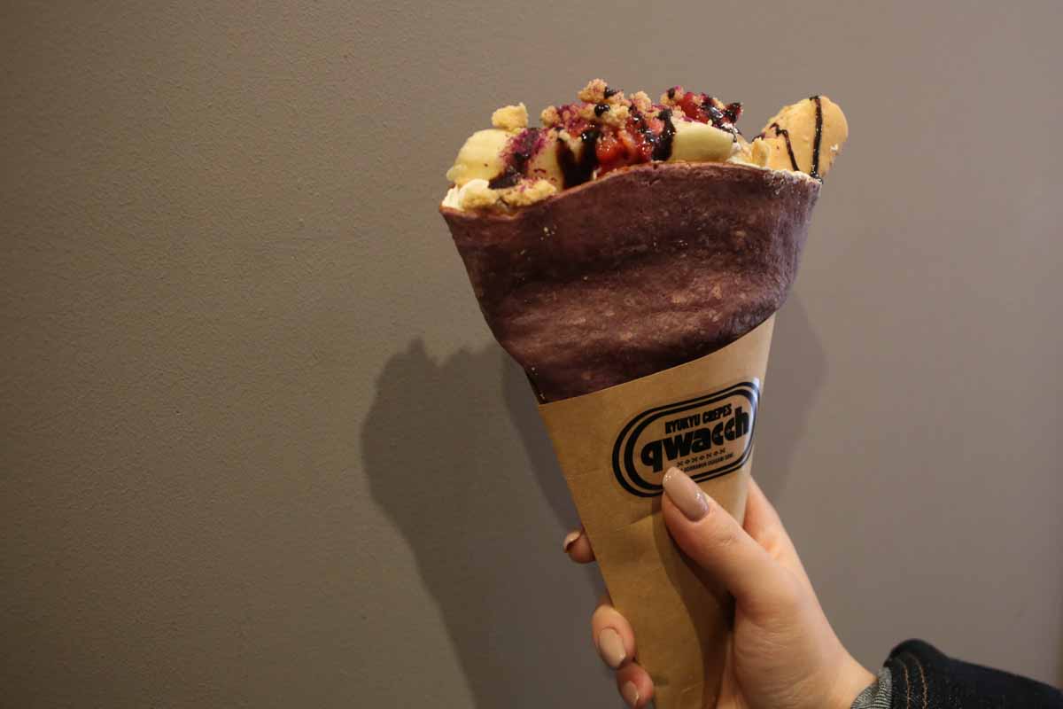 紅芋生地×ちんすこうの推しクレープが作れる！「RYUKYU CREPES qwacch（クワッチ）」のフォトジェニックなクレープで沖縄観光をカラフルに（那覇市）