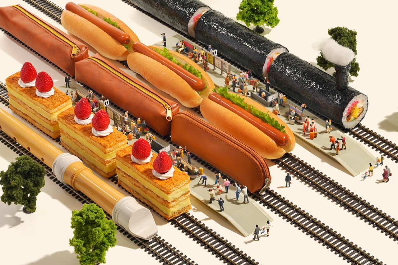 田中達也展_みたてのくみたて_列車のくみたて